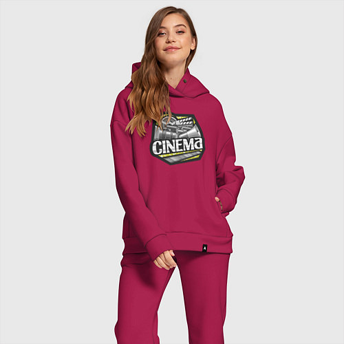 Женский костюм оверсайз Киношка / Маджента – фото 2