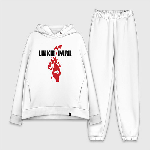 Женский костюм оверсайз Linkin park rock / Белый – фото 1
