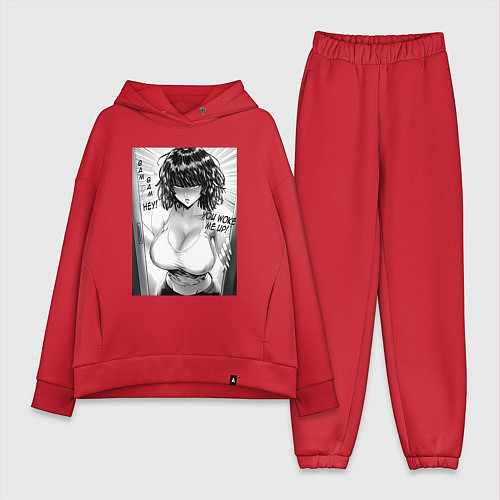 Женский костюм оверсайз Фубуки в двери - One punch man / Красный – фото 1