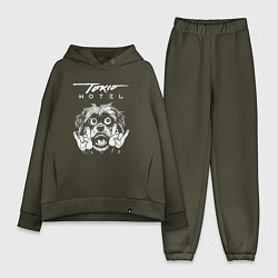 Женский костюм оверсайз Tokio Hotel rock dog, цвет: хаки