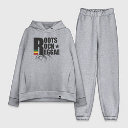 Женский костюм оверсайз Корни рок регги, цвет: меланж