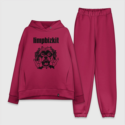 Женский костюм оверсайз Limp Bizkit - rock dog / Маджента – фото 1