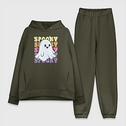 Женский костюм оверсайз Cute little spooky ghost, цвет: хаки