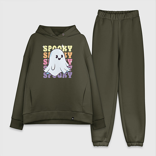 Женский костюм оверсайз Cute little spooky ghost / Хаки – фото 1