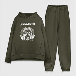 Женский костюм оверсайз Megadeth rock dog, цвет: хаки