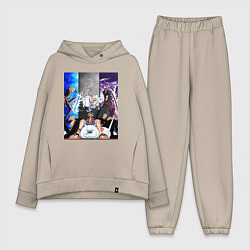 Женский костюм оверсайз Ван Пис Луффи Монки, цвет: миндальный