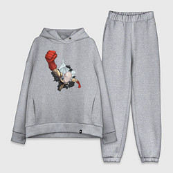 Женский костюм оверсайз Ванпанчмен Сайтама удар, цвет: меланж