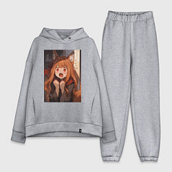 Женский костюм оверсайз Волчица и пряности Холо удивление, цвет: меланж