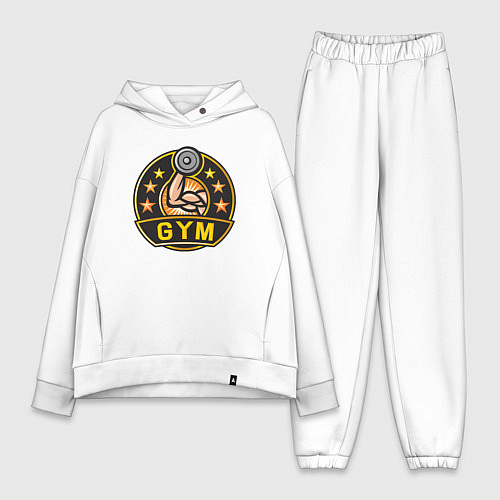 Женский костюм оверсайз Gym stars / Белый – фото 1