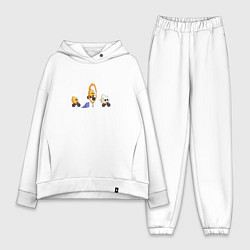 Женский костюм оверсайз Кукурузный трюк, цвет: белый