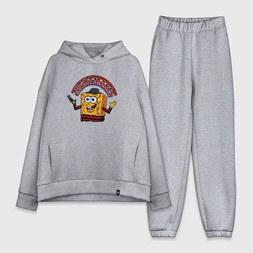 Женский костюм оверсайз Губка Фредди - квадратные штаны Боб / Меланж – фото 1