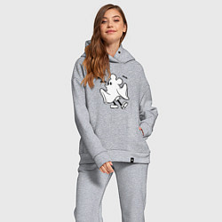 Женский костюм оверсайз Микки - приведение, цвет: меланж — фото 2