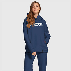 Женский костюм оверсайз Inzoi logo, цвет: тёмно-синий — фото 2