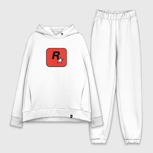 Женский костюм оверсайз Rockstar logo team / Белый – фото 1