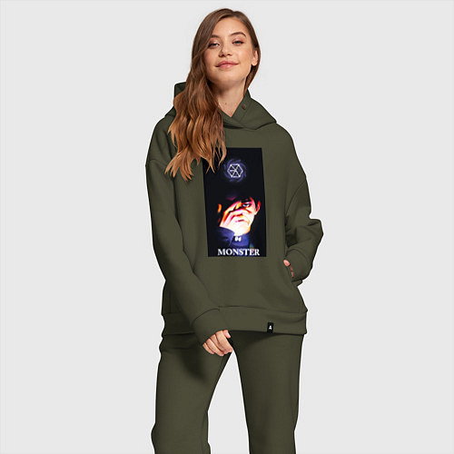 Женский костюм оверсайз Exo monster / Хаки – фото 2
