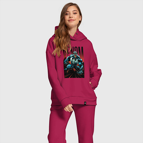 Женский костюм оверсайз Веном / Маджента – фото 2
