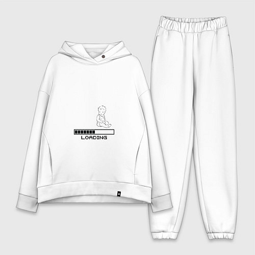 Женский костюм оверсайз Baby loading / Белый – фото 1