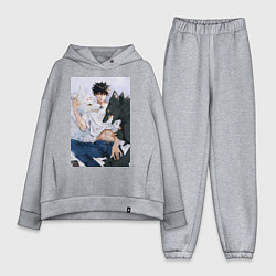 Женский костюм оверсайз Магическая битва Мэгуми Фусигуро арт, цвет: меланж