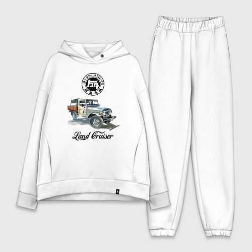 Женский костюм оверсайз Грузовик Тойота ретро / Белый – фото 1