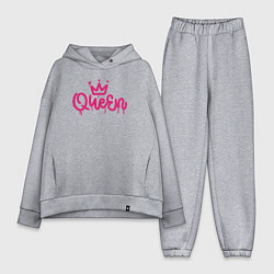 Женский костюм оверсайз Pink queen, цвет: меланж