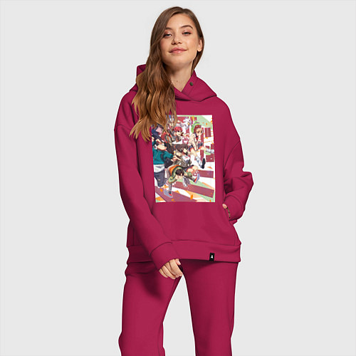 Женский костюм оверсайз Дандадан: Момо Аясэ / Маджента – фото 2