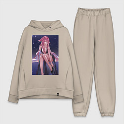 Женский костюм оверсайз Геншин Яэ Мико, цвет: миндальный