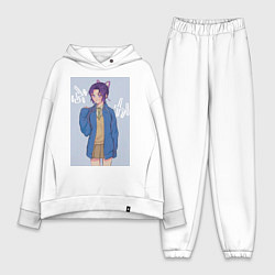 Женский костюм оверсайз Клинок рассекающий демонов Синобу Котё, цвет: белый