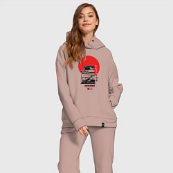 Женский костюм оверсайз Nissan Skyline R34, цвет: пыльно-розовый — фото 2