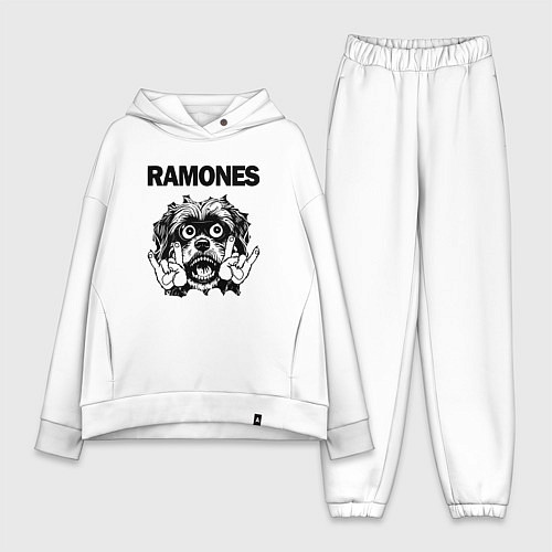 Женский костюм оверсайз Ramones - rock dog / Белый – фото 1