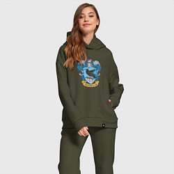 Женский костюм оверсайз Ravenclaw факультет, цвет: хаки — фото 2