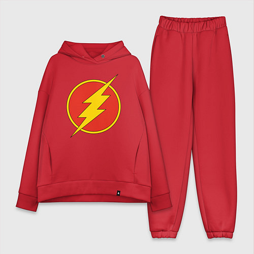 Женский костюм оверсайз Flash logo / Красный – фото 1
