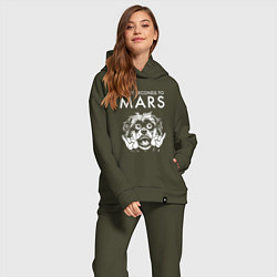 Женский костюм оверсайз Thirty Seconds to Mars rock dog, цвет: хаки — фото 2