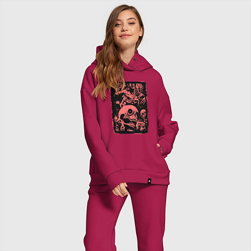 Женский костюм оверсайз Безумные кошмары / Маджента – фото 2