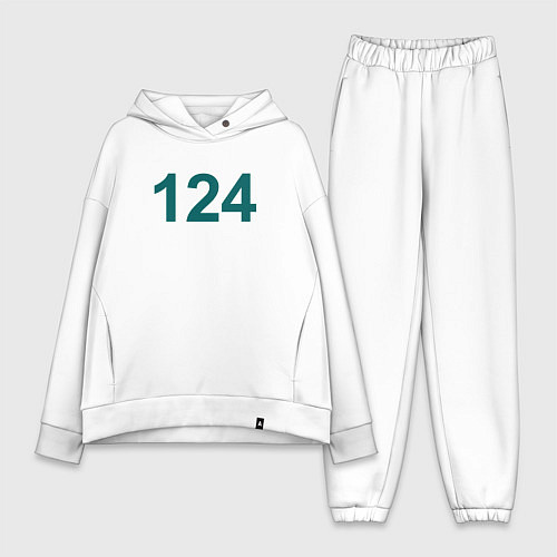 Женский костюм оверсайз 124 - Игра в кальмара / Белый – фото 1