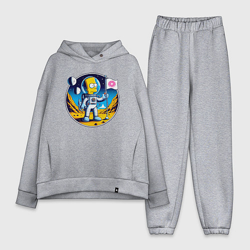 Женский костюм оверсайз Космонавт Барт Симпсон на другой планете / Меланж – фото 1