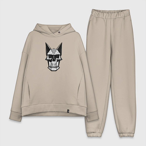 Женский костюм оверсайз Skull symbol / Миндальный – фото 1