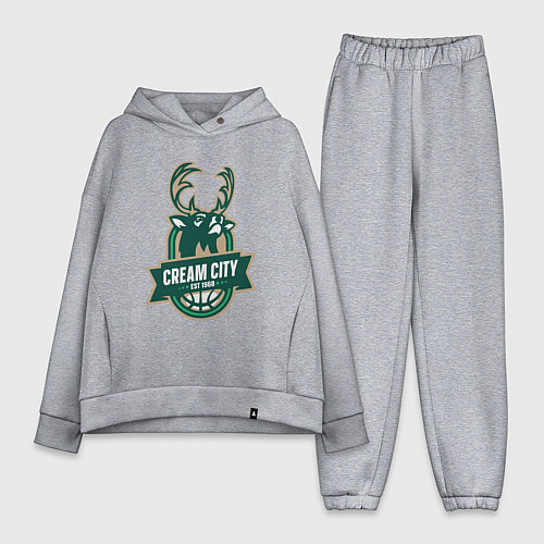 Женский костюм оверсайз Milwaukee Bucks cream city / Меланж – фото 1