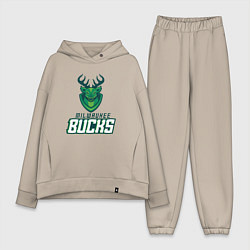 Женский костюм оверсайз Milwaukee Bucks NBA, цвет: миндальный