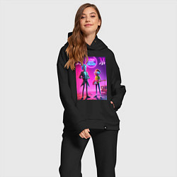 Женский костюм оверсайз Rick and Morty - neon fantasy, цвет: черный — фото 2