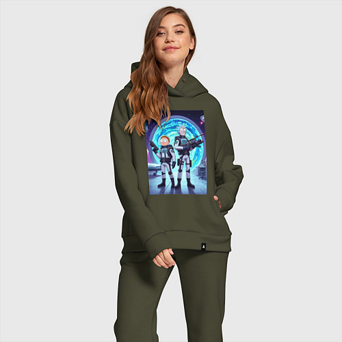 Женский костюм оверсайз Космический спецназ - Рик и Морти / Хаки – фото 2