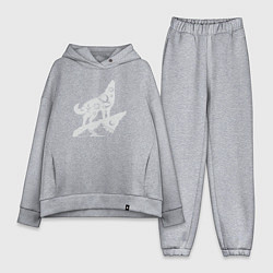 Женский костюм оверсайз Space wolf, цвет: меланж