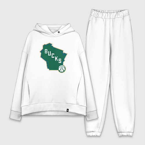 Женский костюм оверсайз Bucks team / Белый – фото 1