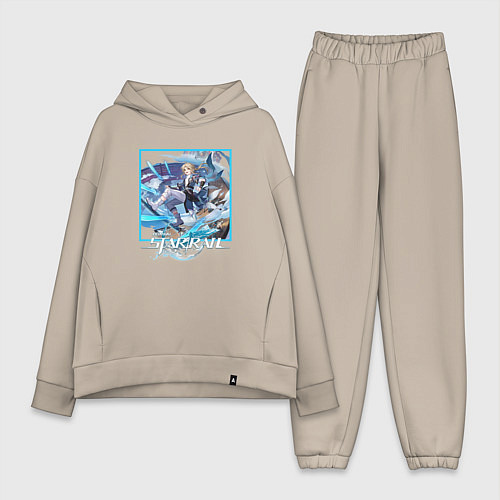 Женский костюм оверсайз Яньцин / Миндальный – фото 1