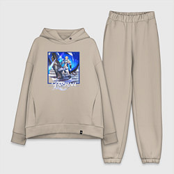 Женский костюм оверсайз Гепард, цвет: миндальный