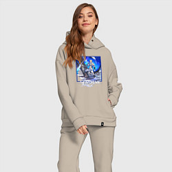 Женский костюм оверсайз Гепард, цвет: миндальный — фото 2