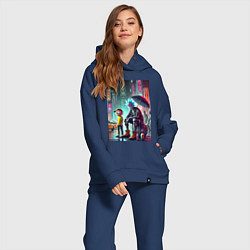 Женский костюм оверсайз Rick and Morty are homeless people from New York, цвет: тёмно-синий — фото 2