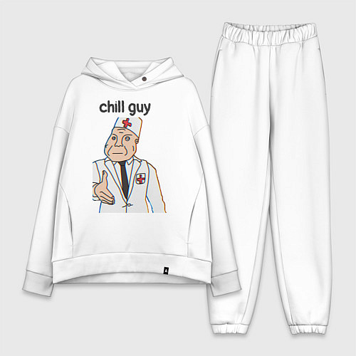 Женский костюм оверсайз Чиловый парень дурка / Белый – фото 1