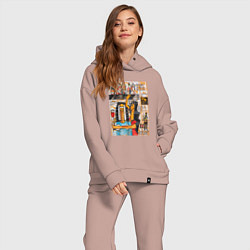Женский костюм оверсайз Super mango, цвет: пыльно-розовый — фото 2