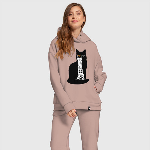 Женский костюм оверсайз Око Котоурона / Пыльно-розовый – фото 2