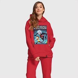 Женский костюм оверсайз Веном вселился в Рика - нейрошутка, цвет: красный — фото 2